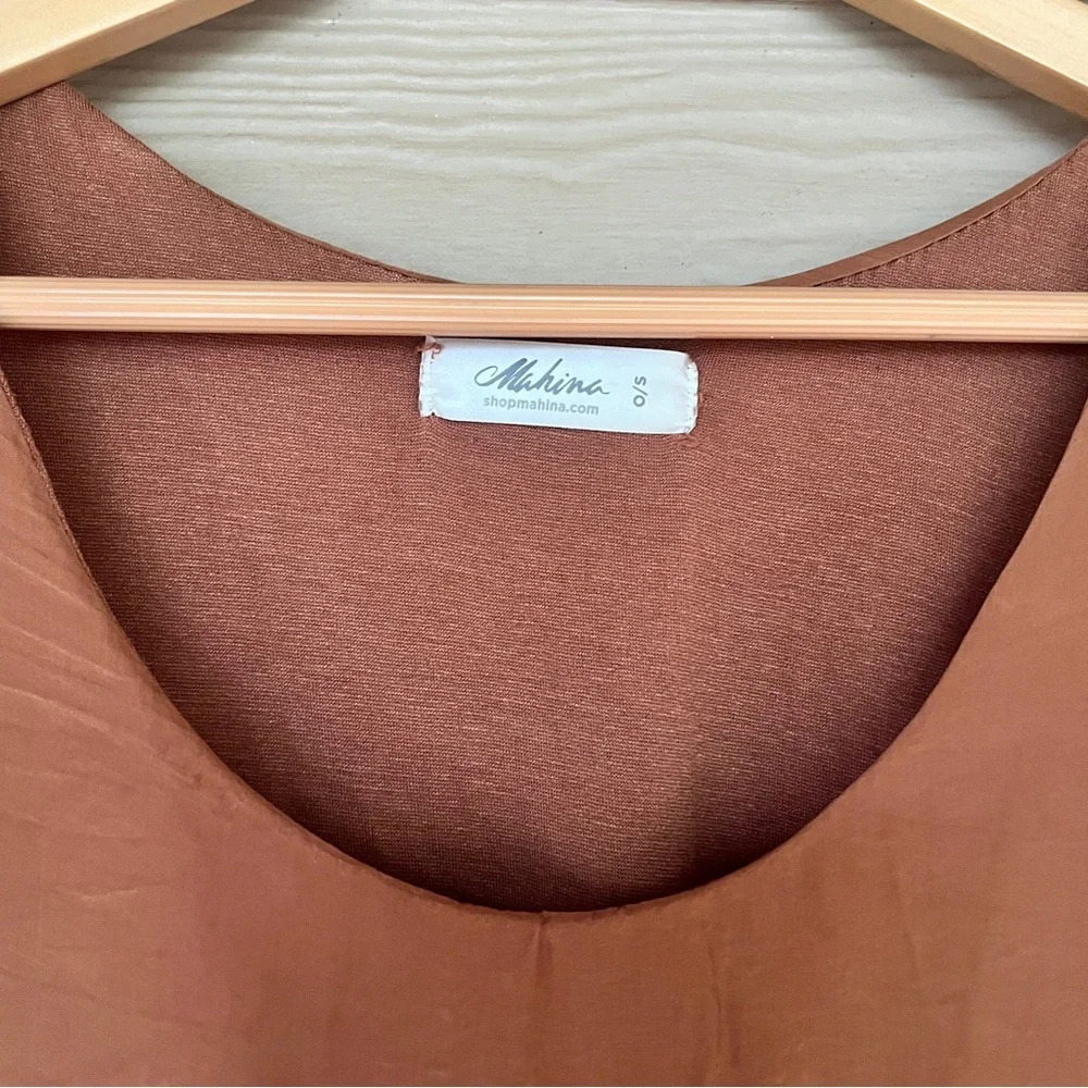 Mahina Rust Brown Women's Blouse - Picture 6 of 7